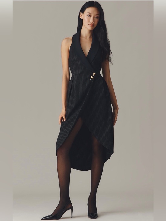 Anthropologie Dresses & Skirts - By Anthropologie Halter Tuxedo Wrap Midi Dress
